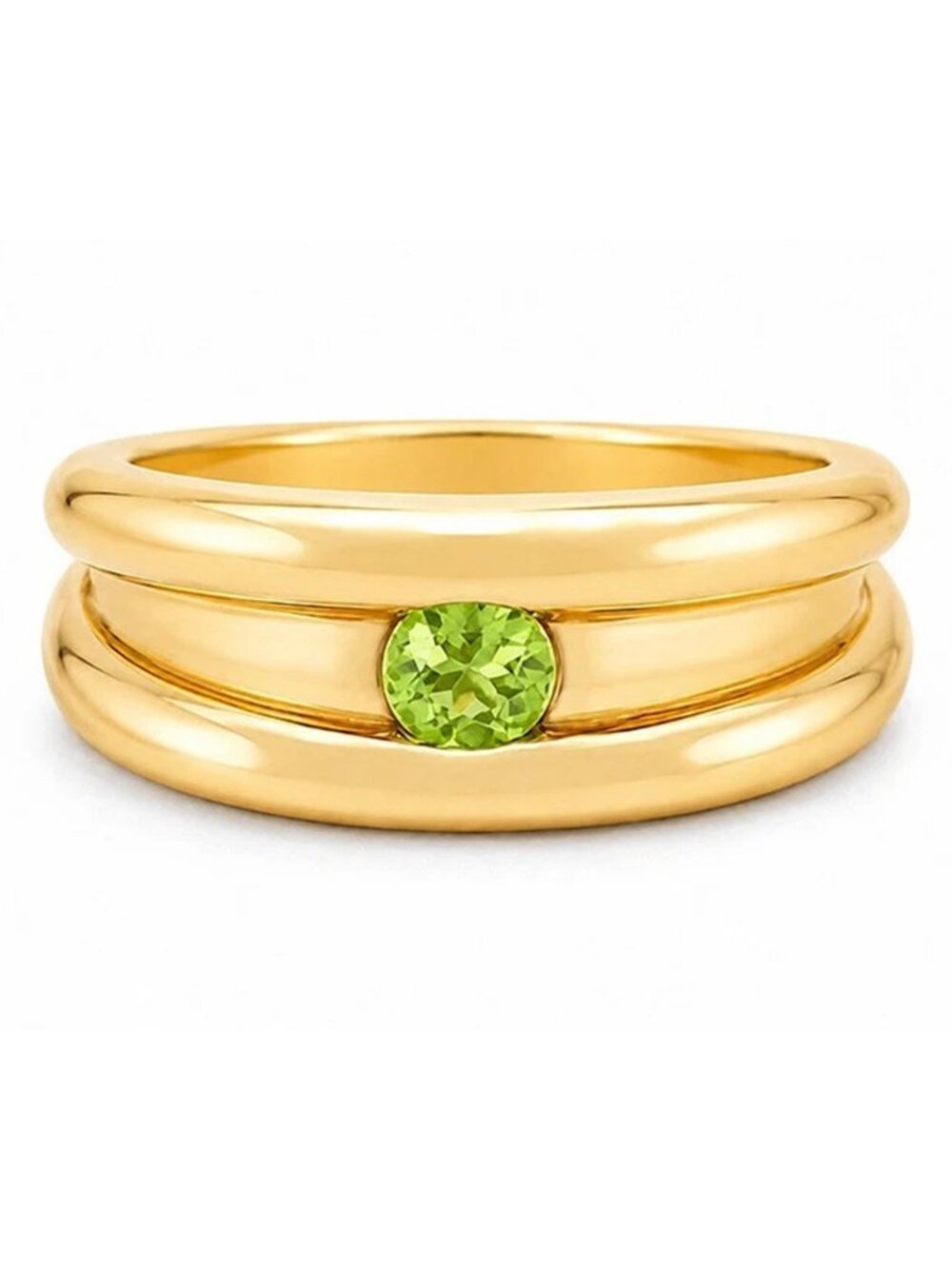 Natural 0.25 Cts Peridot Ring 14k Solid Yellow Gold